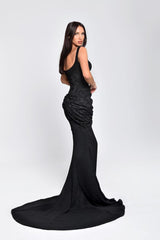 Spaghetti Strap Sleeveless Long Mermaid Formal Dress With Lace Embroidery