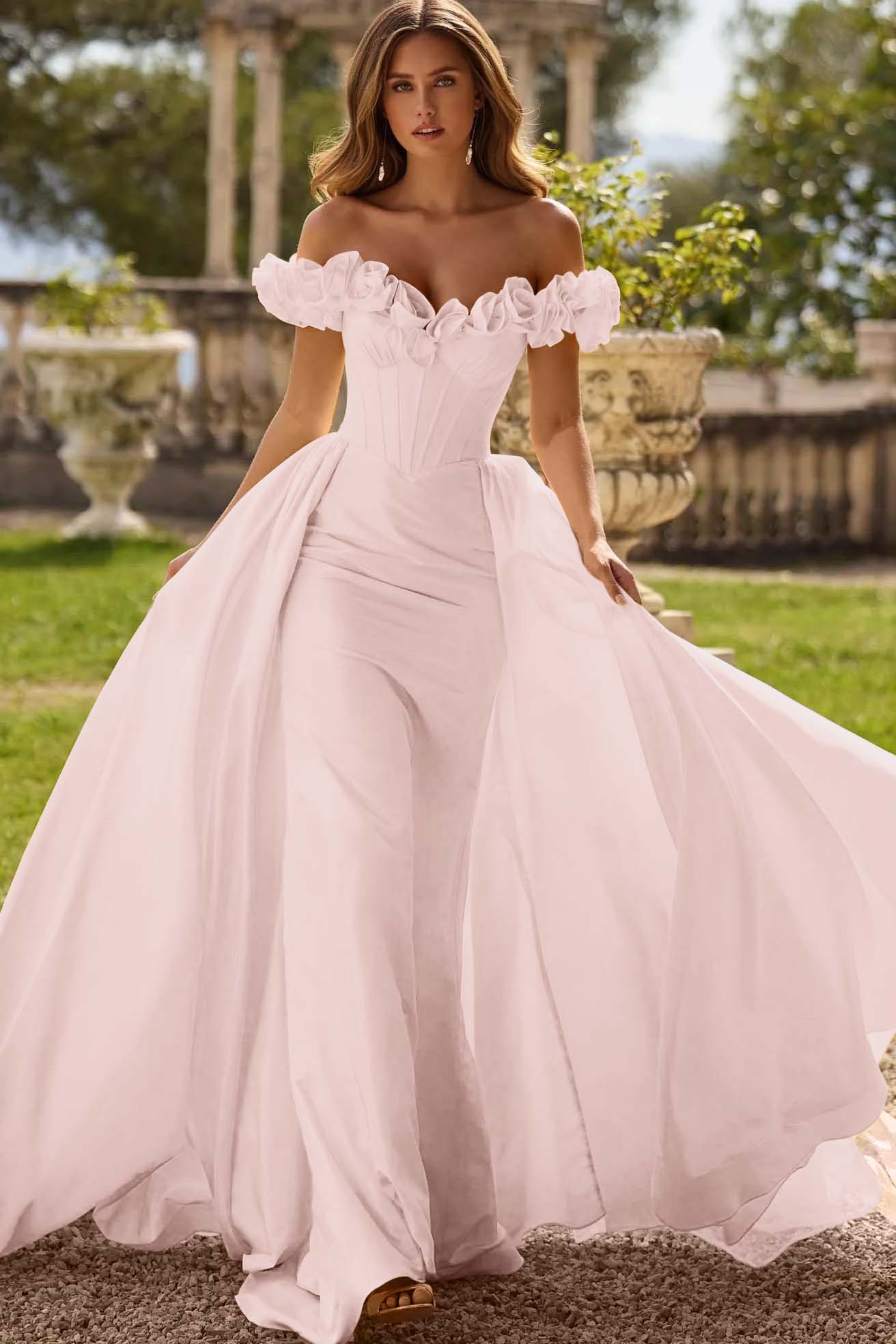 Off the Shoulder Sleeveless Long Mermaid Formal Dress With Pleated