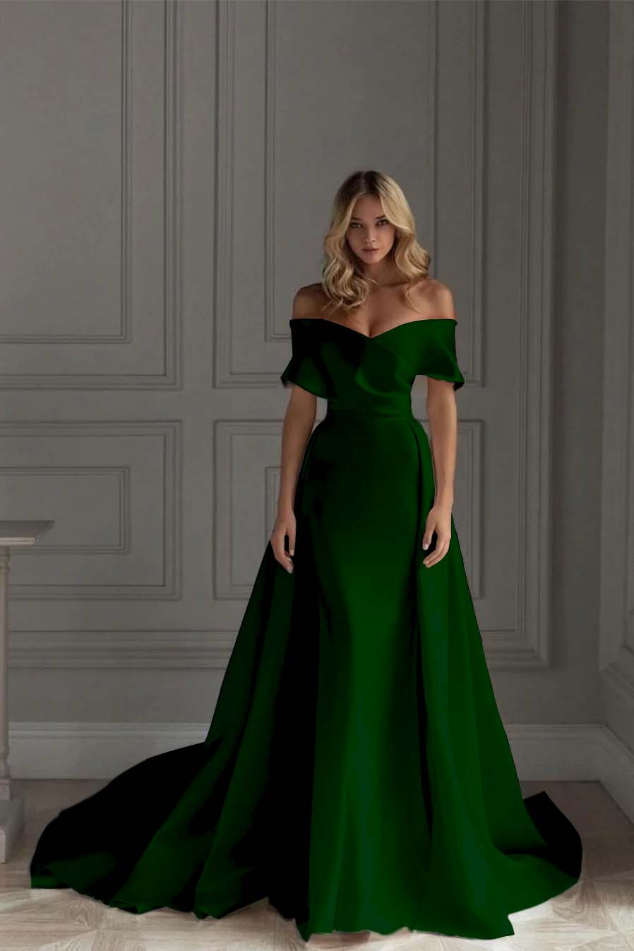 Off the Shoulder Strapless Sleeveless Long Formal Dress With Ruffles