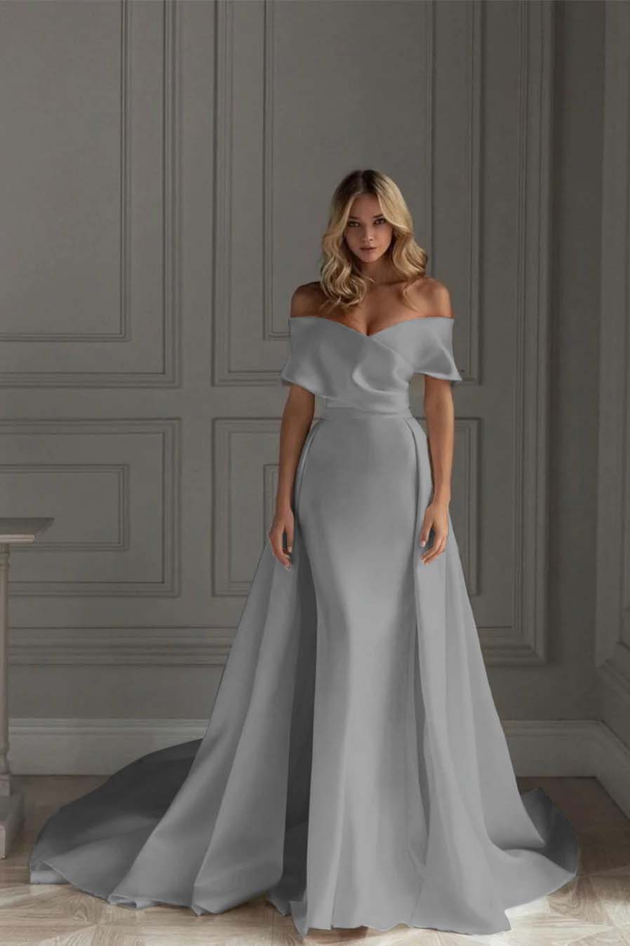 Off the Shoulder Strapless Sleeveless Long Formal Dress With Ruffles