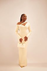 Off the Shoulder Long Sleeves Mermaid Long Formal Dress With Pleated