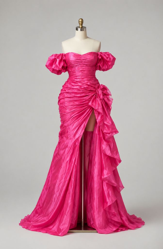 Off-the-Shoulder Sweetheart Ruffle Mermaid Prom Dress Floor Length