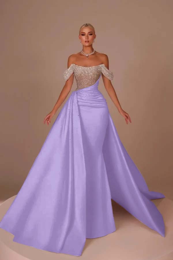 Off the Shoulder Strapless Mermaid Long Formal Dress With Sequins