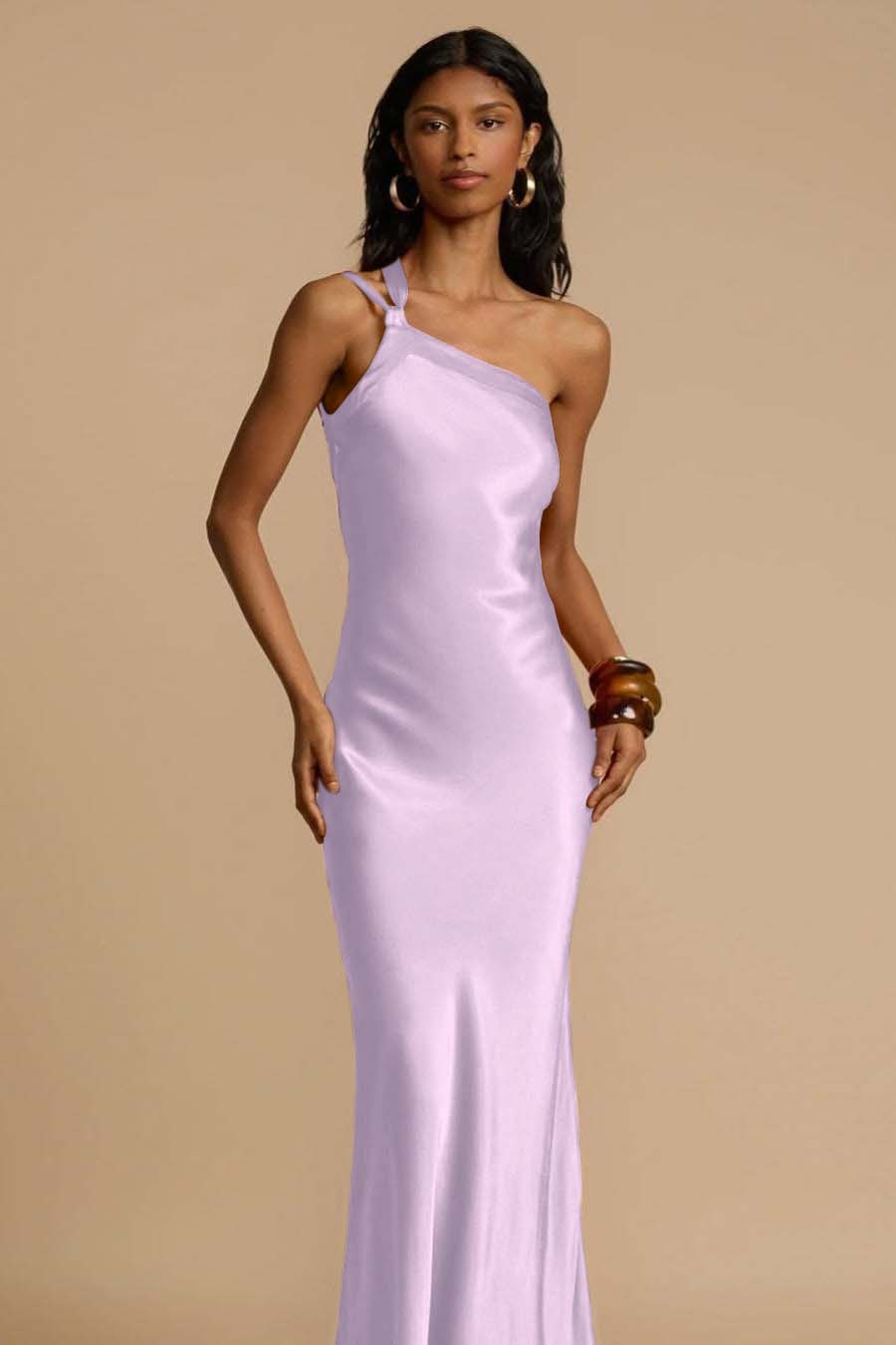 One Shoulder Sleeveless Backless Long Formal Dress With Ruffles