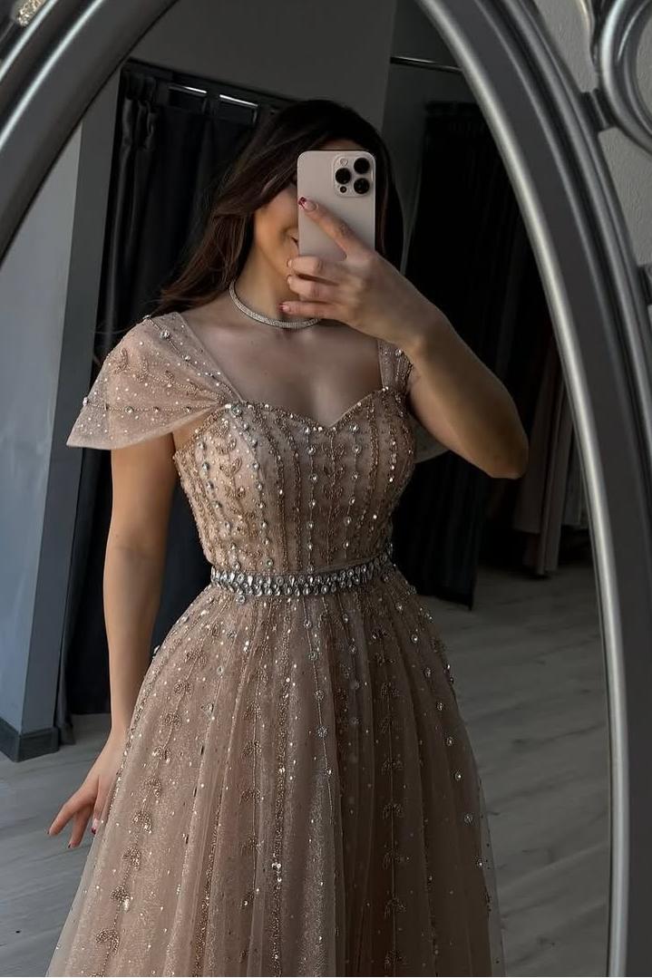 Off the Shoulder Strapless Sleeveless Long Formal Dress With Beading