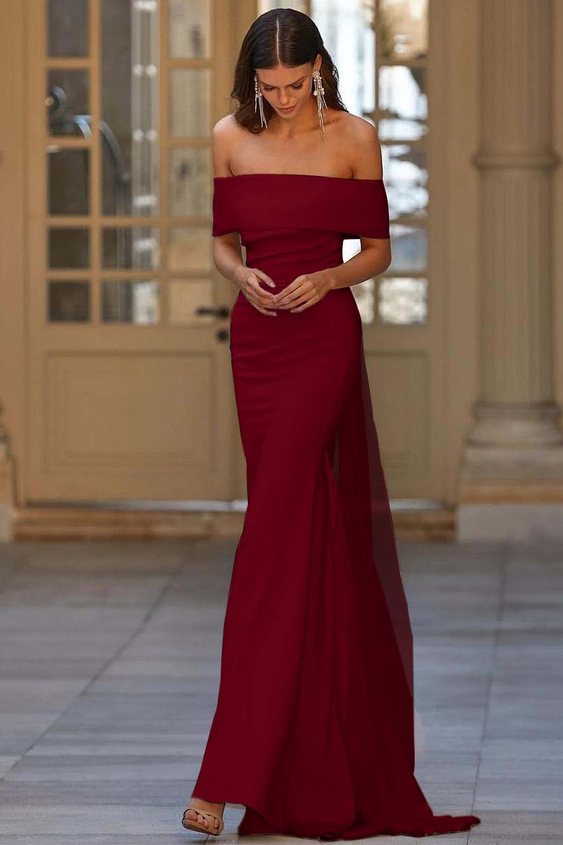 Off the Shoulder Strapless Mermaid Long Formal Dress With Tulle