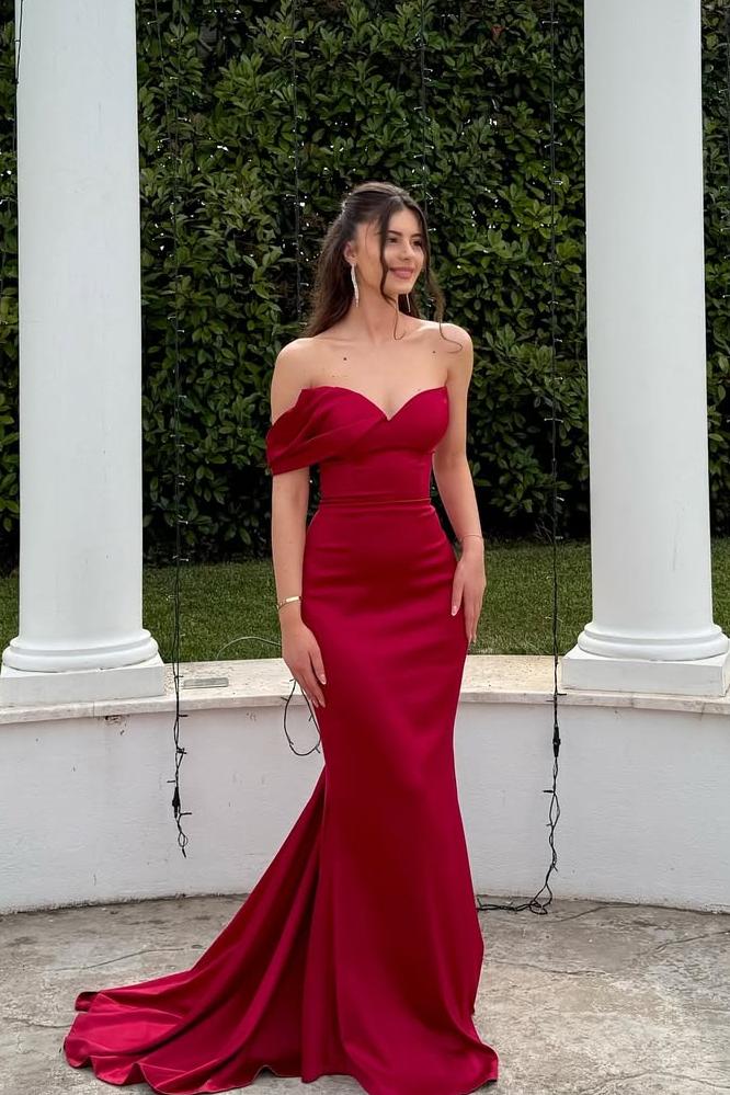 One Shoulder Sleeveless Long Mermaid Formal Dress With Pleated