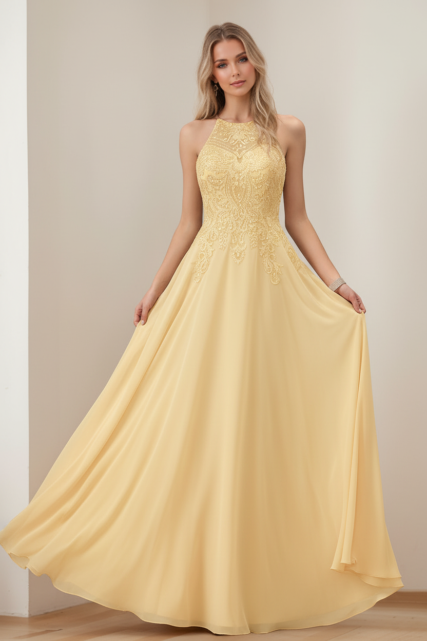 A-Line/Princess Halter Sleeveless Floor-Length Mother of the Bride Dresses with Sequins