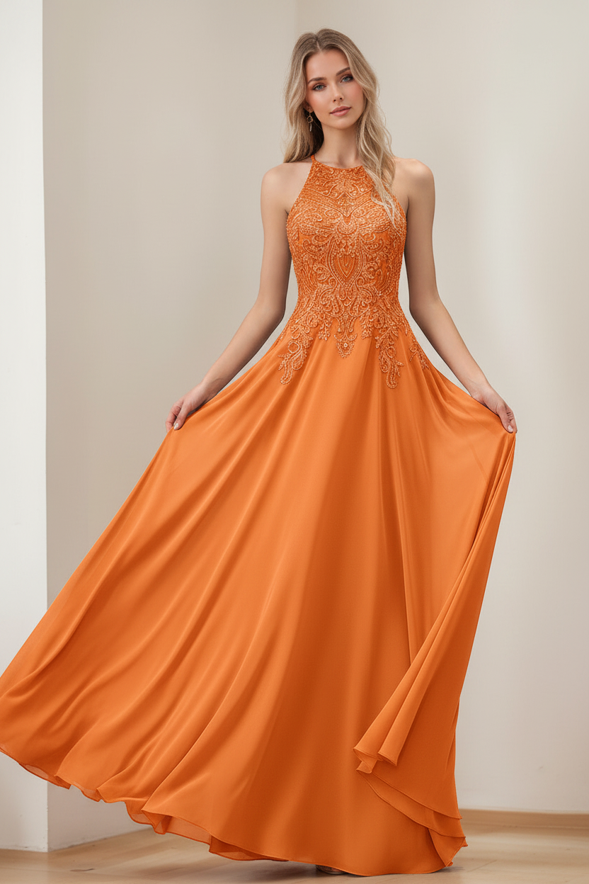 A-Line/Princess Halter Sleeveless Floor-Length Mother of the Bride Dresses with Sequins