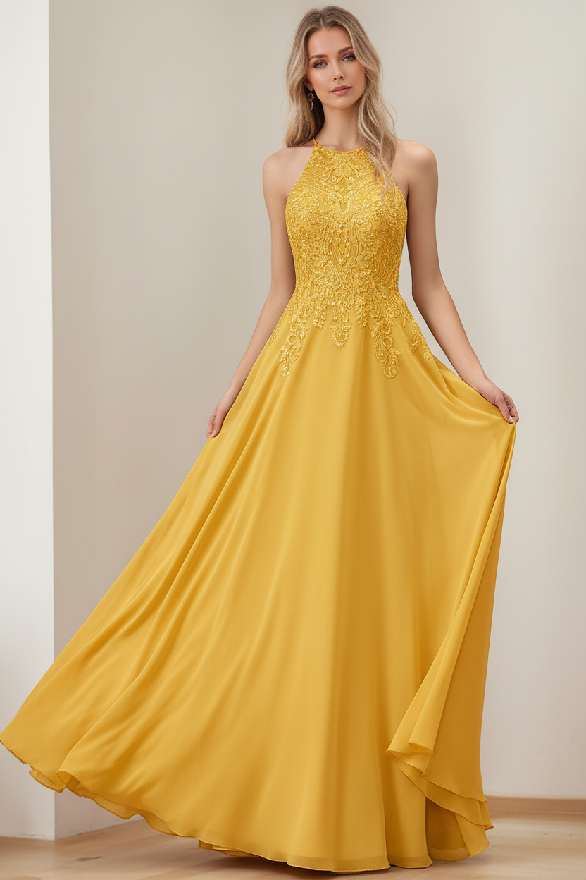 A-Line/Princess Halter Sleeveless Floor-Length Mother of the Bride Dresses with Sequins