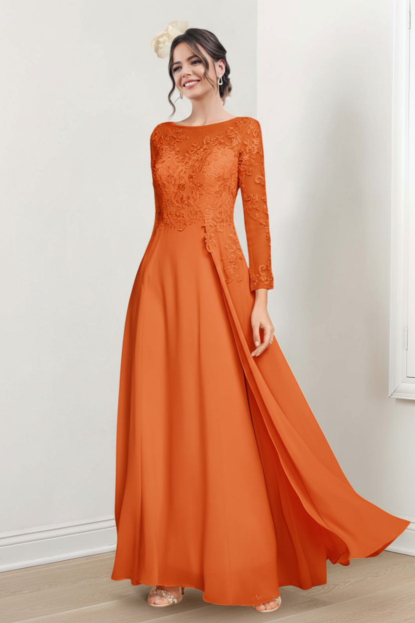 A-Line/Princess Jewel Neck Mother of the Bride Dresses
