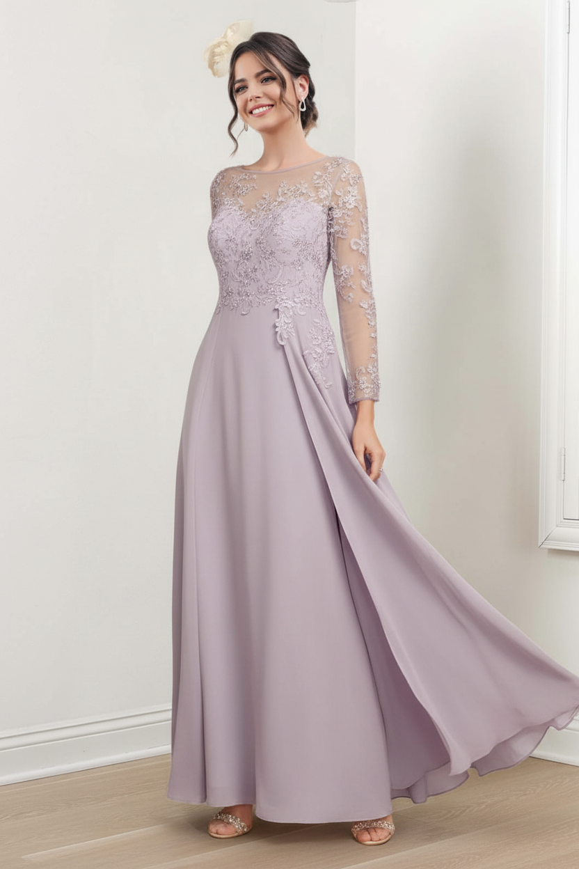 A-Line/Princess Jewel Neck Mother of the Bride Dresses
