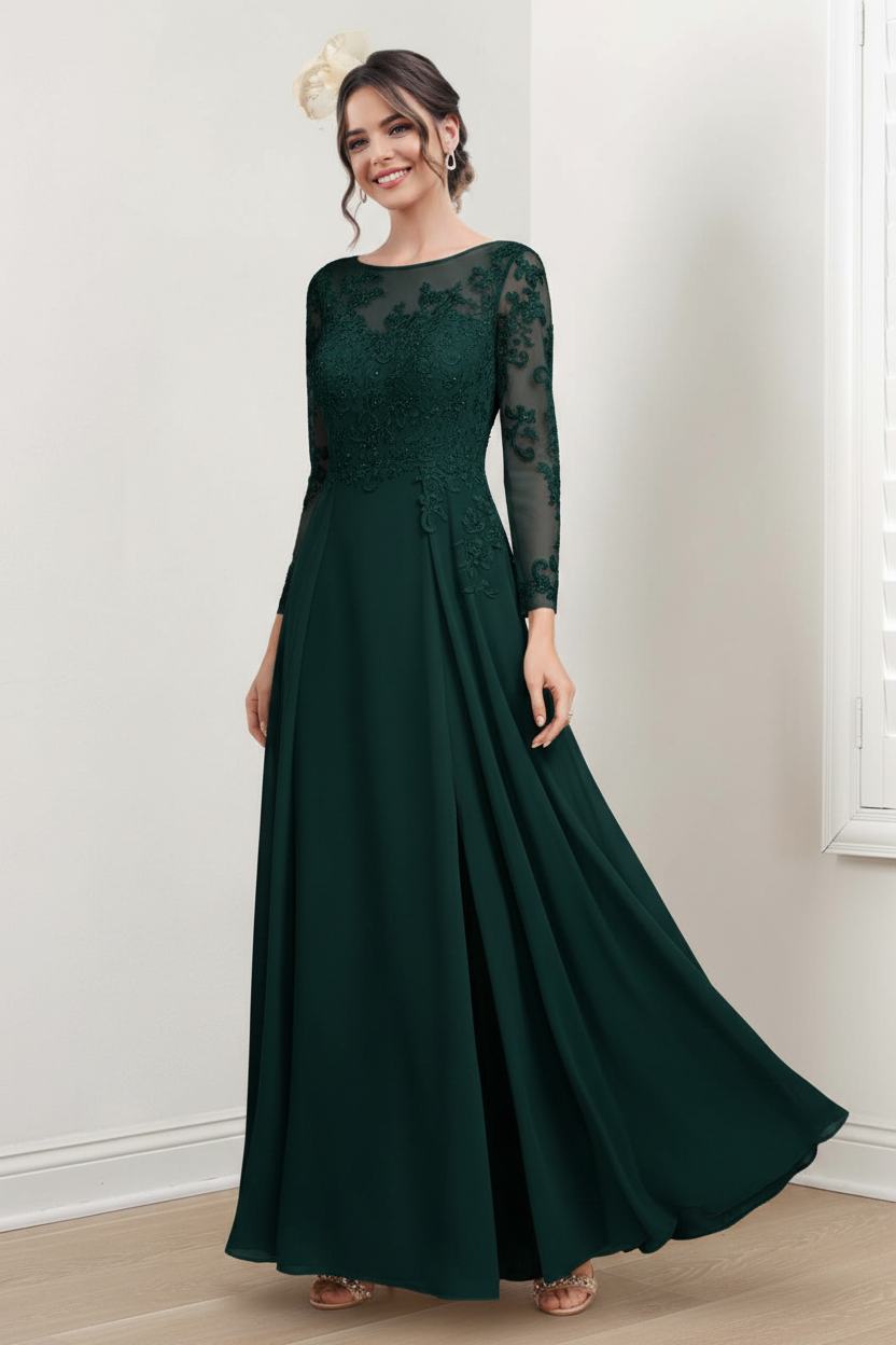 A-Line/Princess Jewel Neck Mother of the Bride Dresses