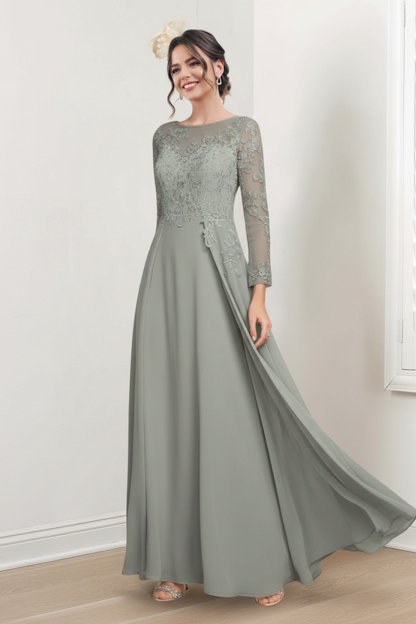 A-Line/Princess Jewel Neck Mother of the Bride Dresses