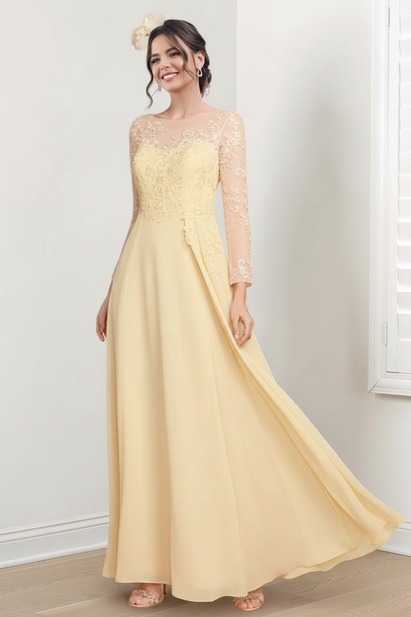 A-Line/Princess Jewel Neck Mother of the Bride Dresses