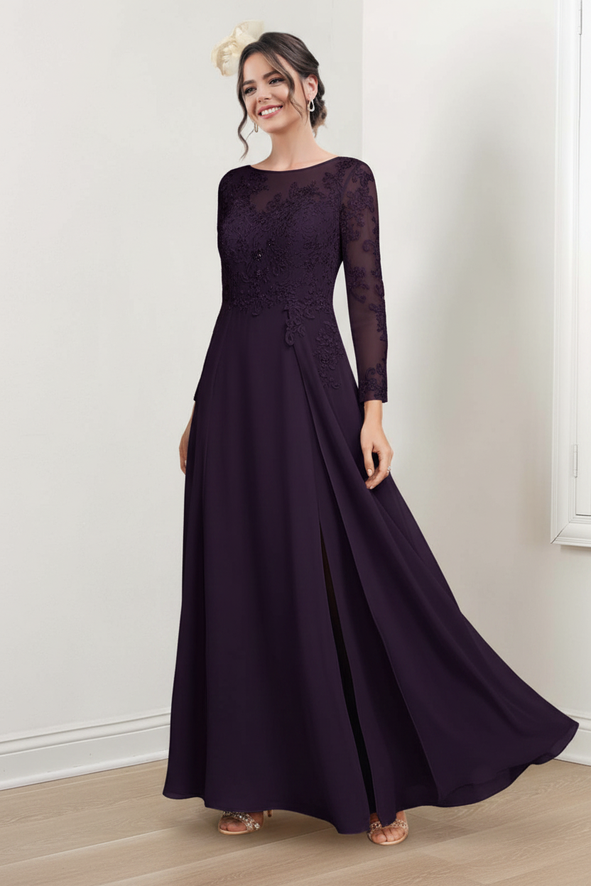 A-Line/Princess Jewel Neck Mother of the Bride Dresses