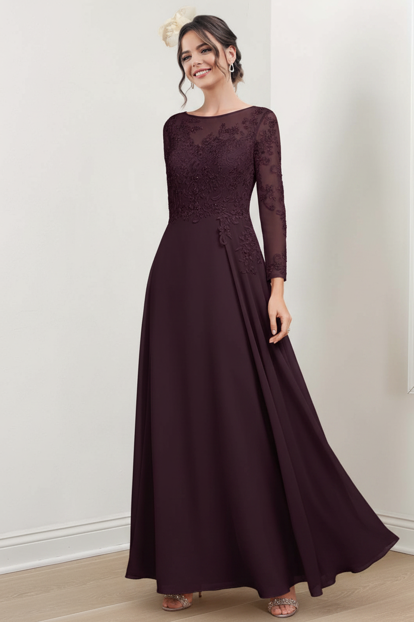 A-Line/Princess Jewel Neck Mother of the Bride Dresses