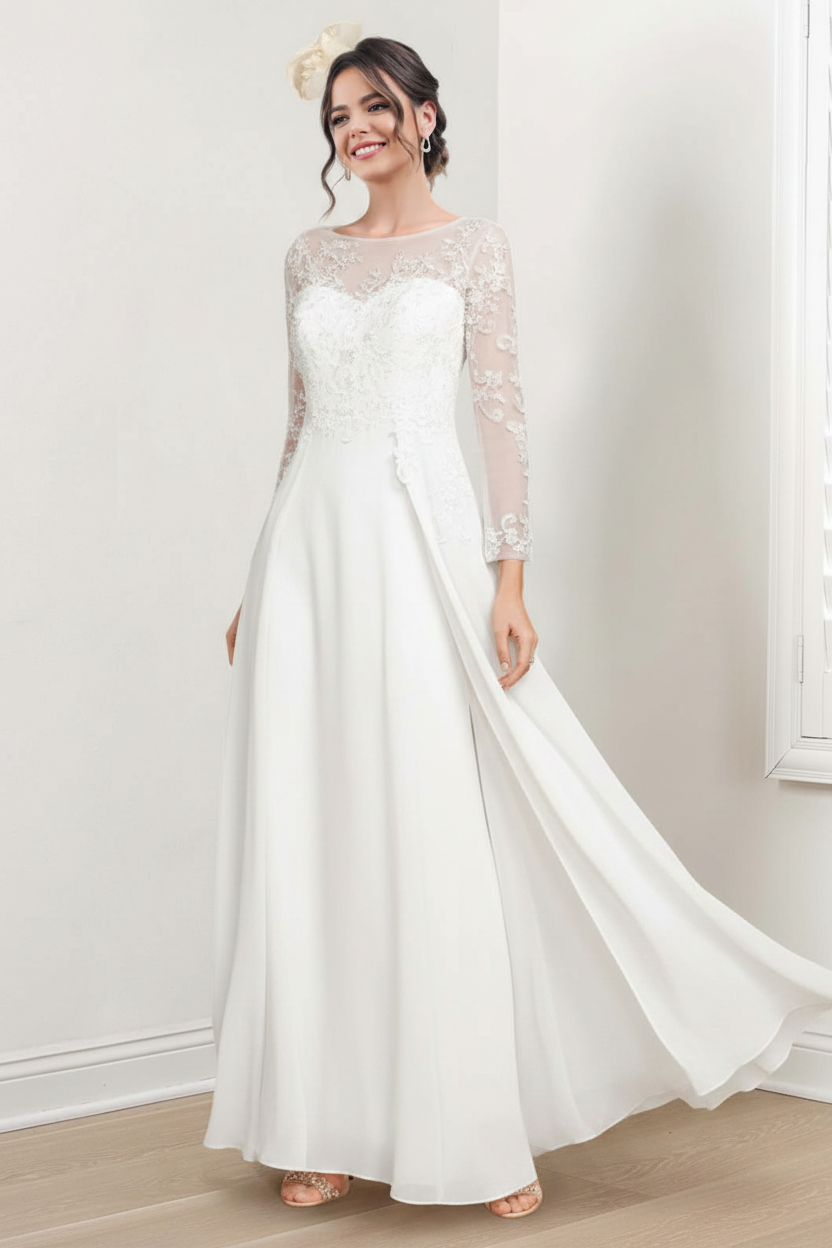 A-Line/Princess Jewel Neck Mother of the Bride Dresses