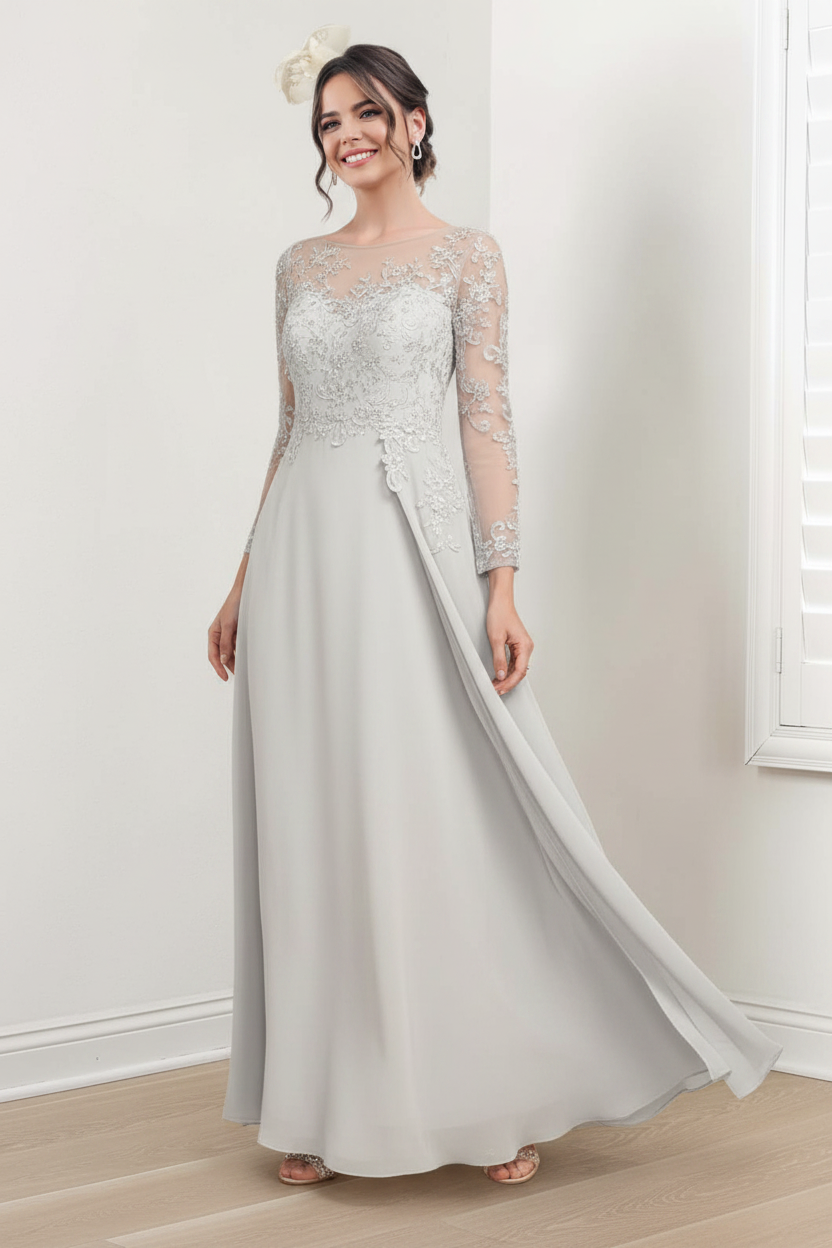A-Line/Princess Jewel Neck Mother of the Bride Dresses