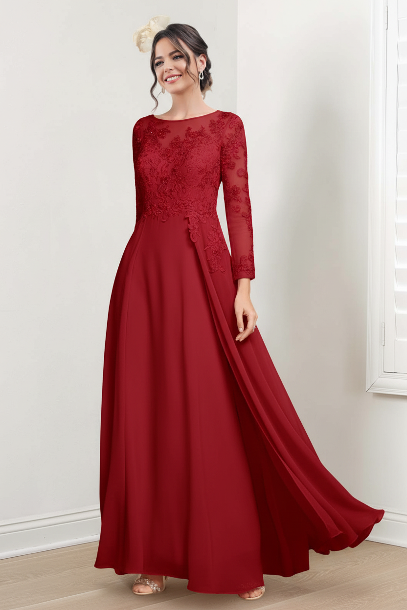 A-Line/Princess Jewel Neck Mother of the Bride Dresses