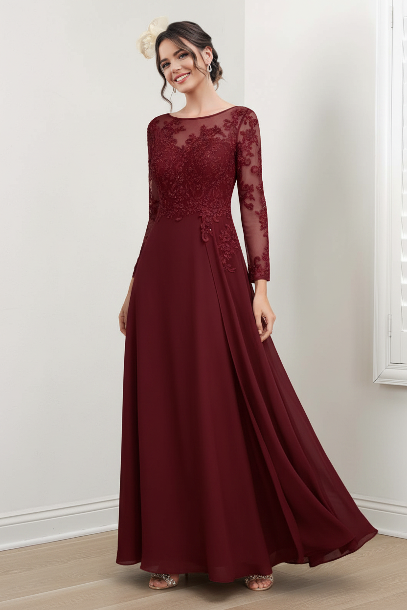 A-Line/Princess Jewel Neck Mother of the Bride Dresses