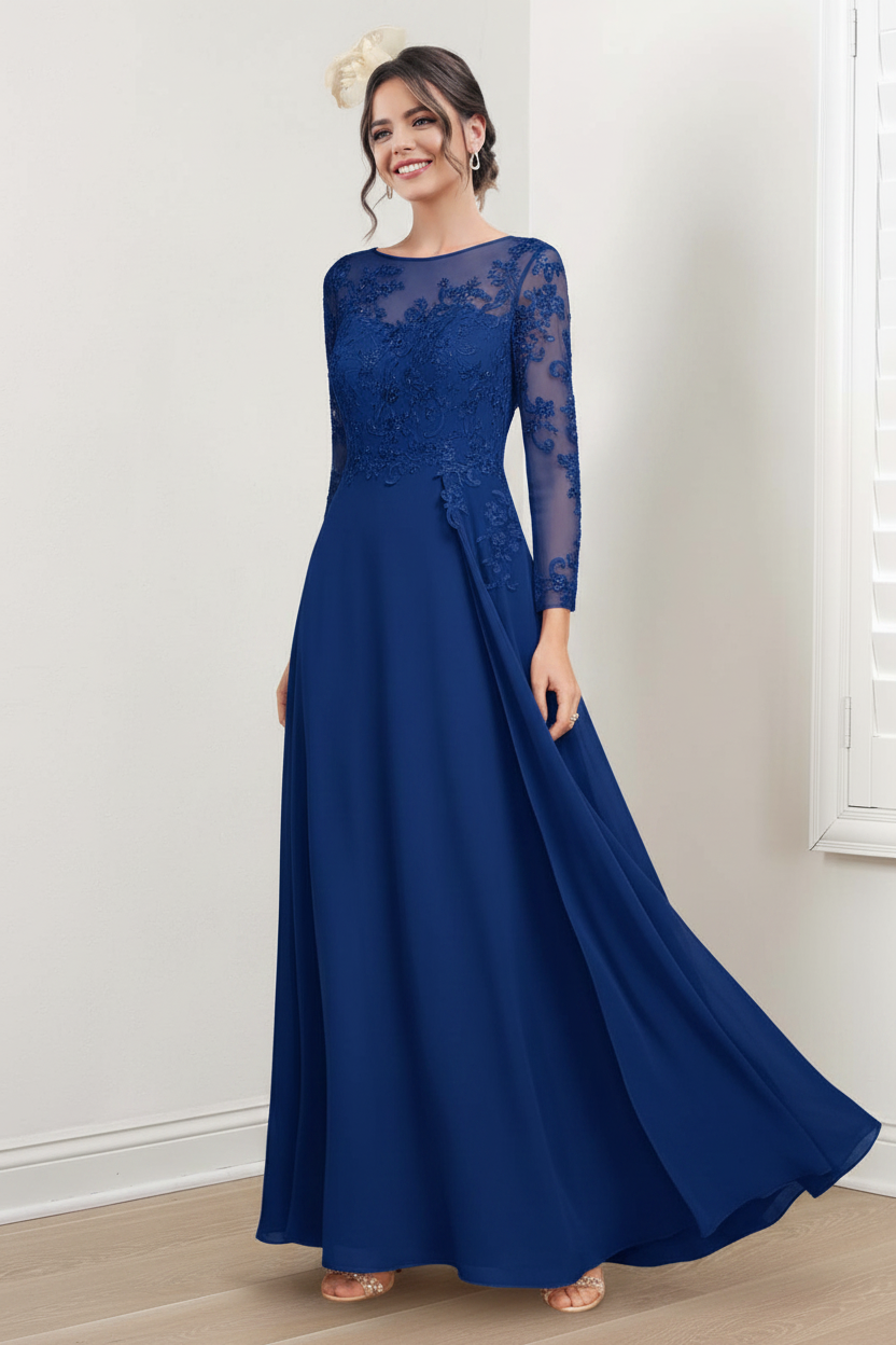 A-Line/Princess Jewel Neck Mother of the Bride Dresses