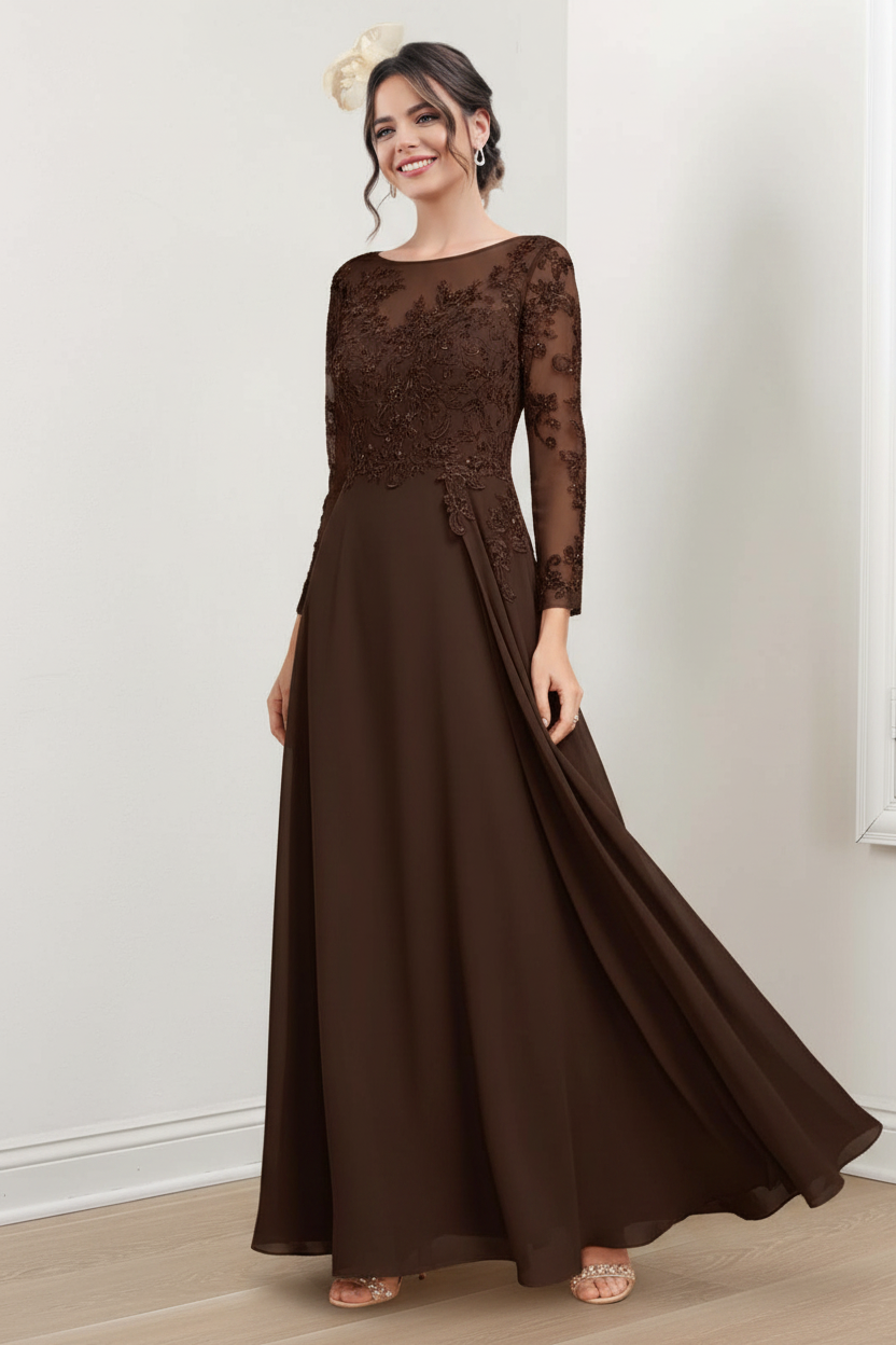 A-Line/Princess Jewel Neck Mother of the Bride Dresses