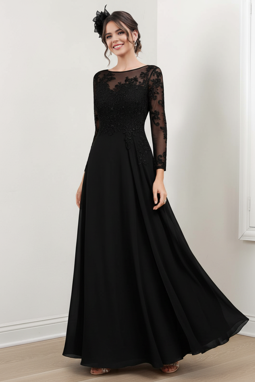 A-Line/Princess Jewel Neck Mother of the Bride Dresses