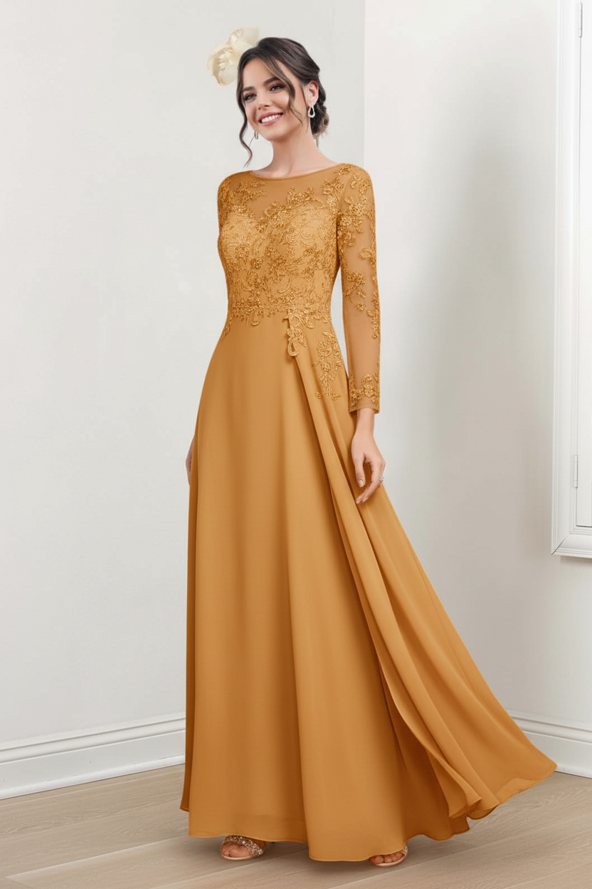 A-Line/Princess Jewel Neck Mother of the Bride Dresses