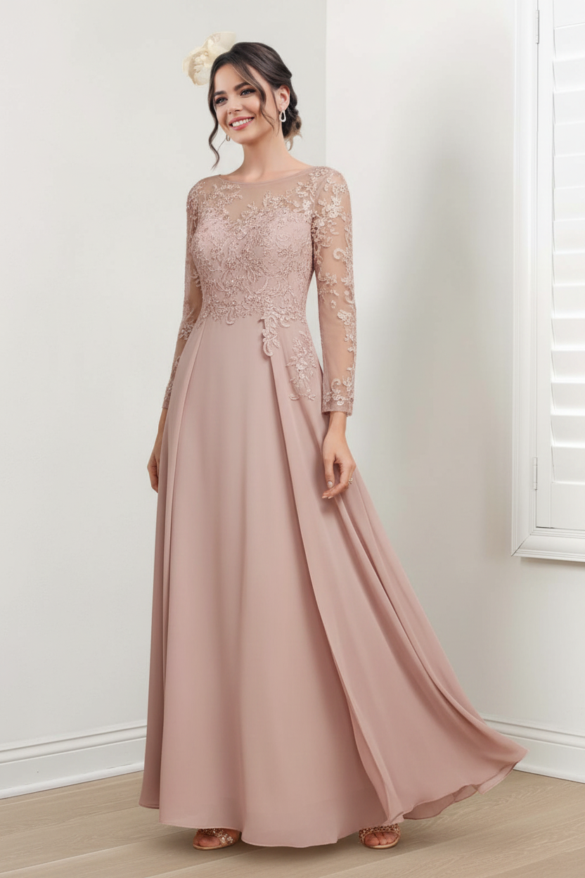 A-Line/Princess Jewel Neck Mother of the Bride Dresses