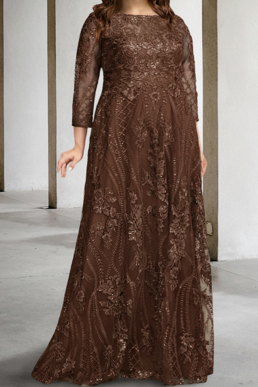 A-Line/Princess Long Sleeves Mother of the Bride Dresses with Applique