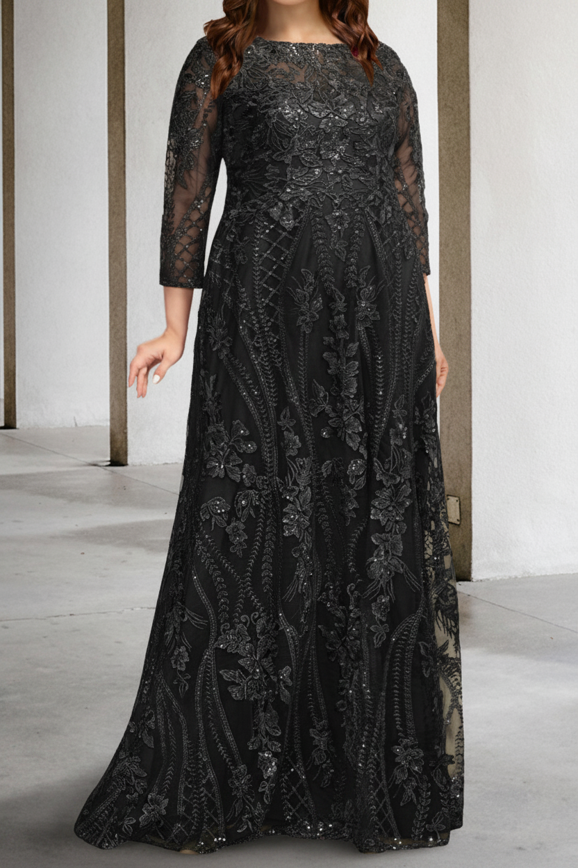 A-Line/Princess Long Sleeves Mother of the Bride Dresses with Applique