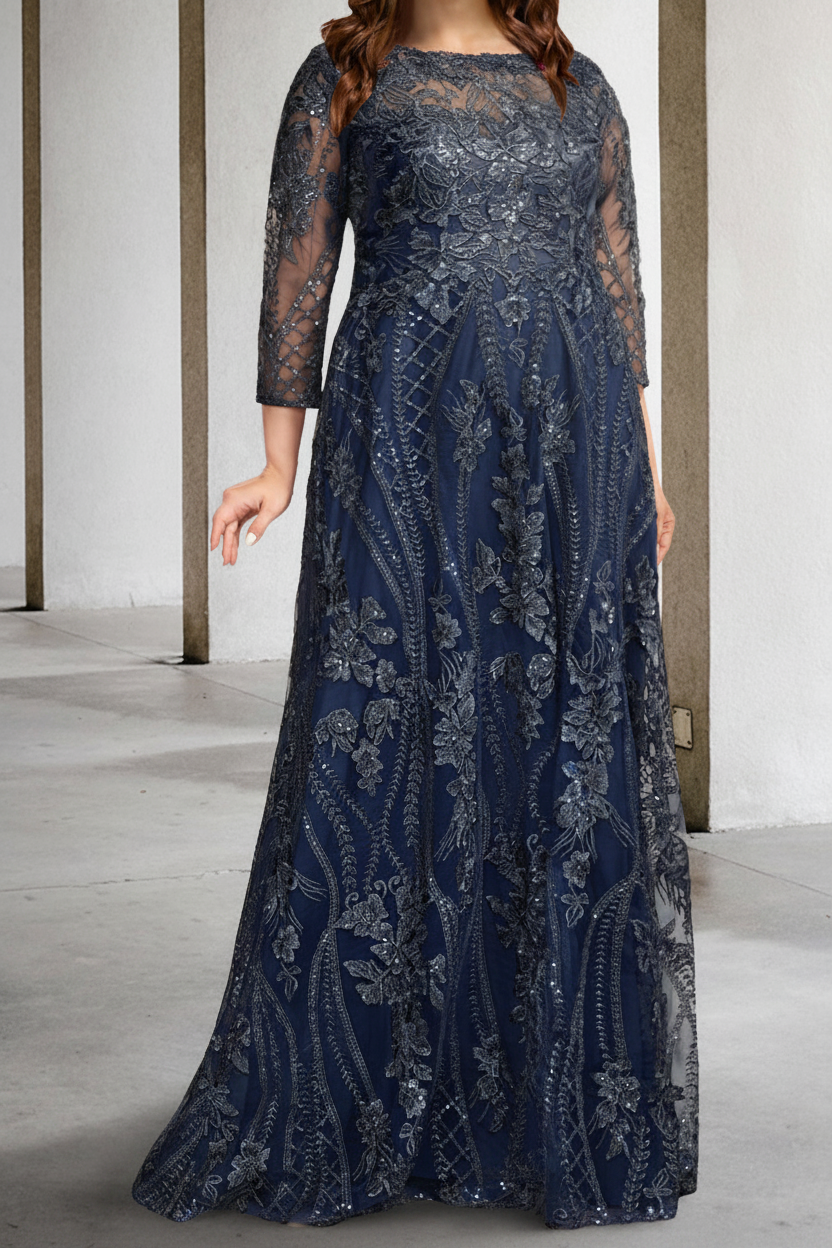 A-Line/Princess Long Sleeves Mother of the Bride Dresses with Applique