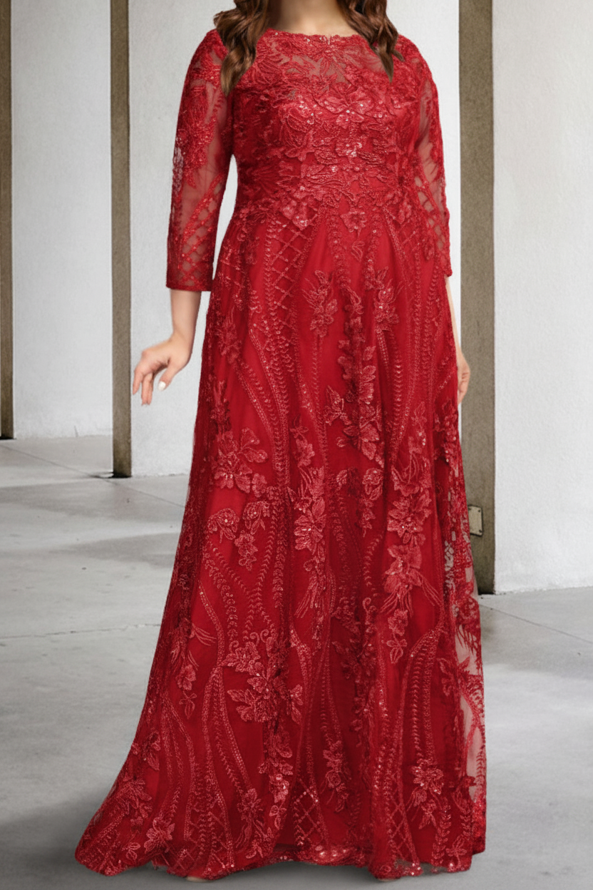 A-Line/Princess Long Sleeves Mother of the Bride Dresses with Applique