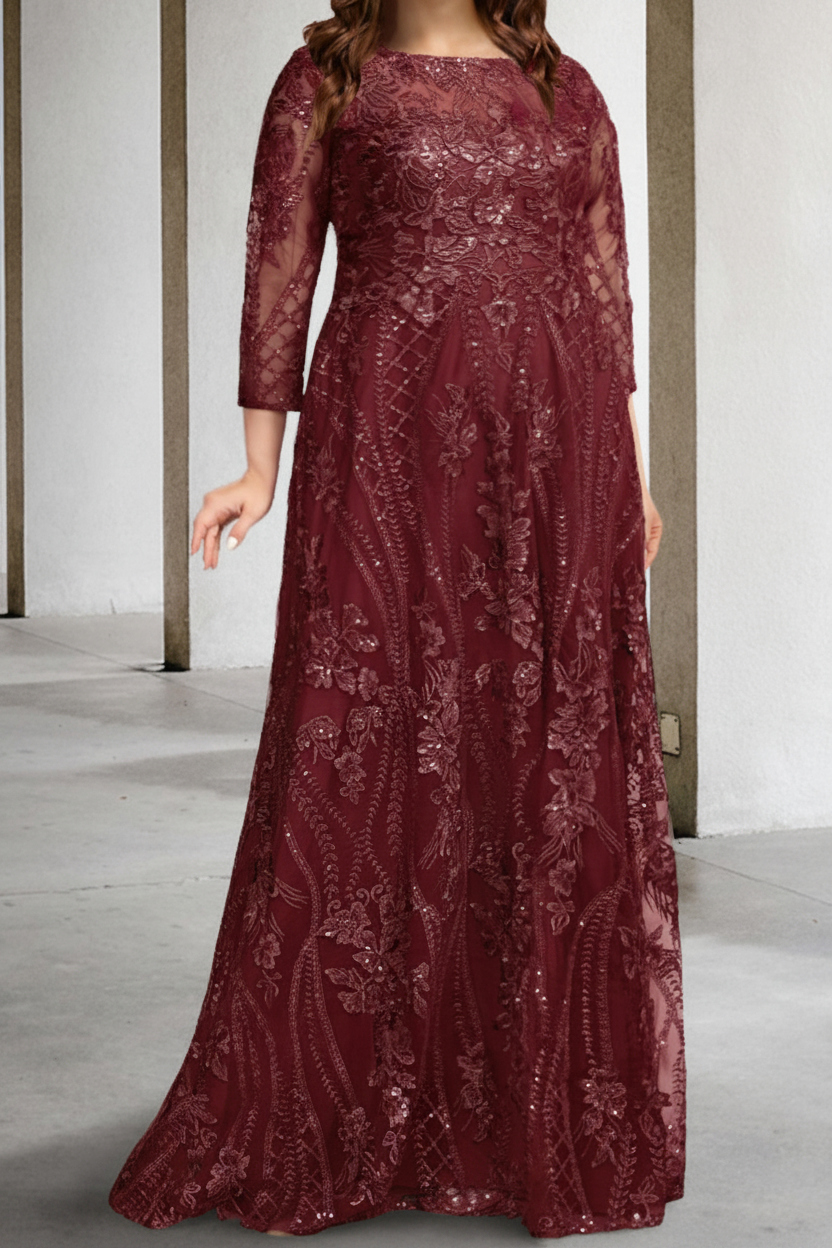 A-Line/Princess Long Sleeves Mother of the Bride Dresses with Applique