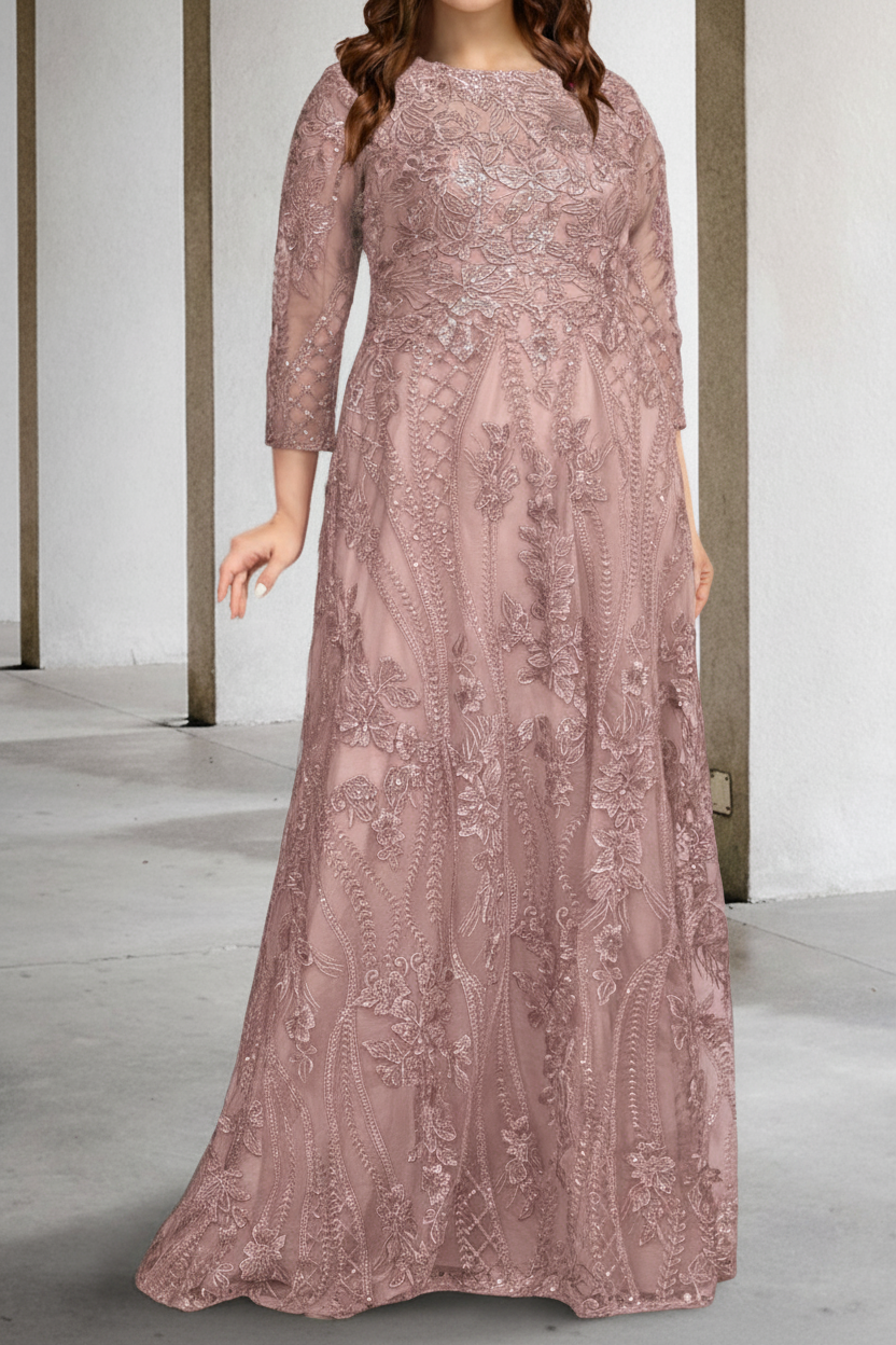 A-Line/Princess Long Sleeves Mother of the Bride Dresses with Applique