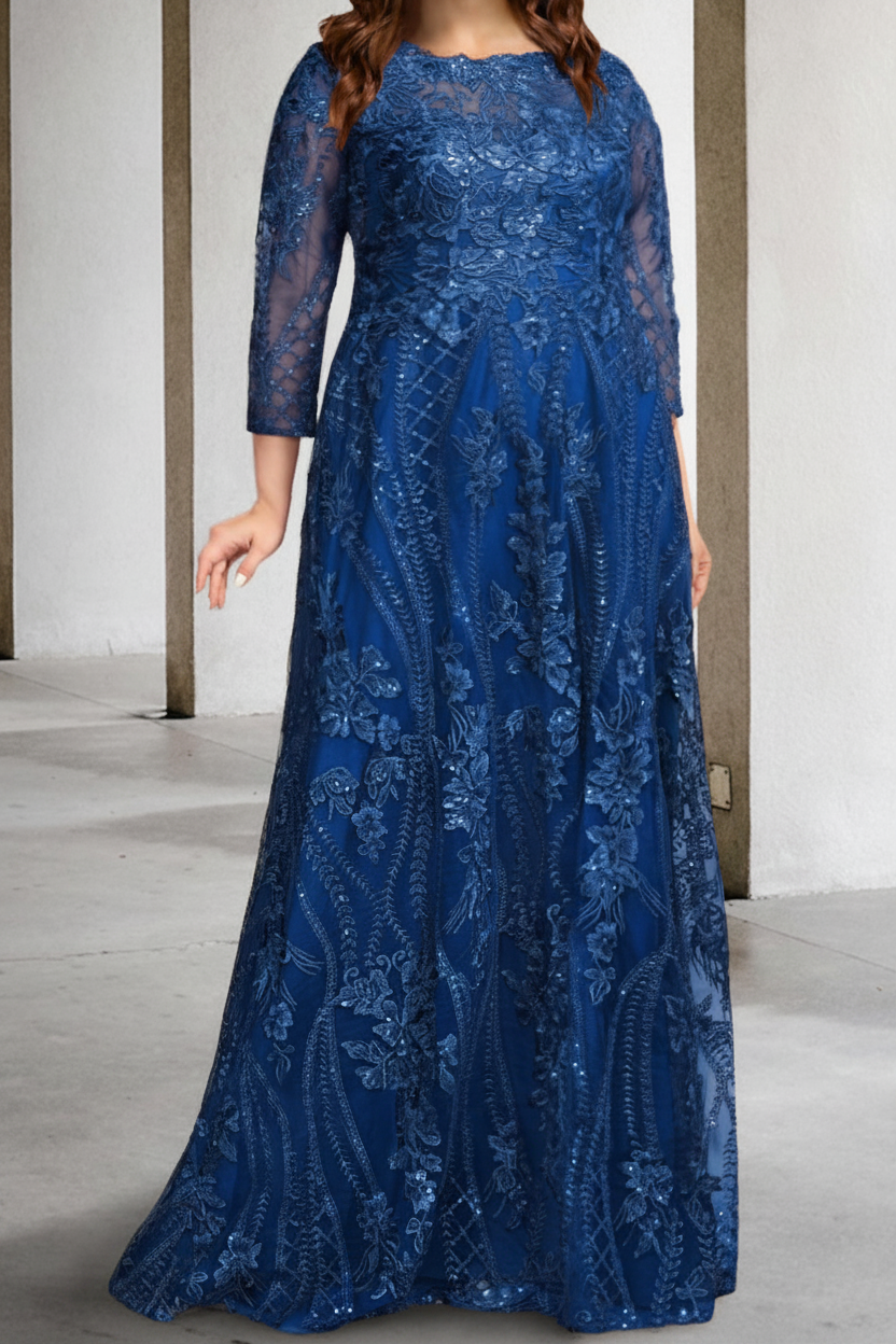 A-Line/Princess Long Sleeves Mother of the Bride Dresses with Applique