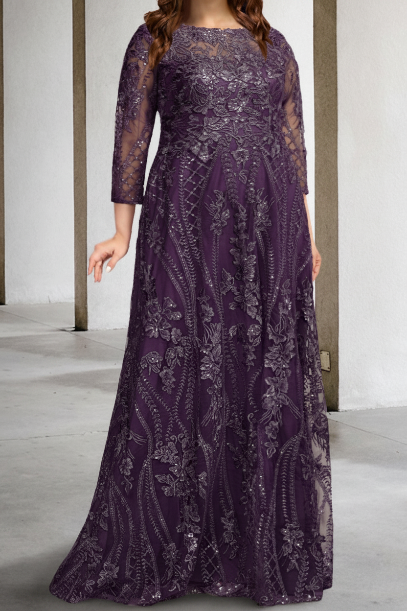 A-Line/Princess Long Sleeves Mother of the Bride Dresses with Applique