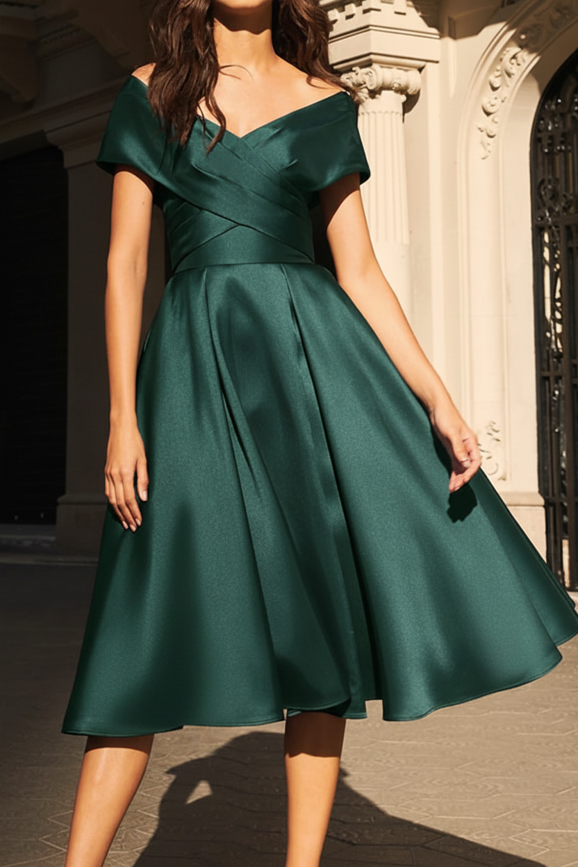 A-Line/Princess Off-the-Shoulder Satin Mother of the Bride Dresses