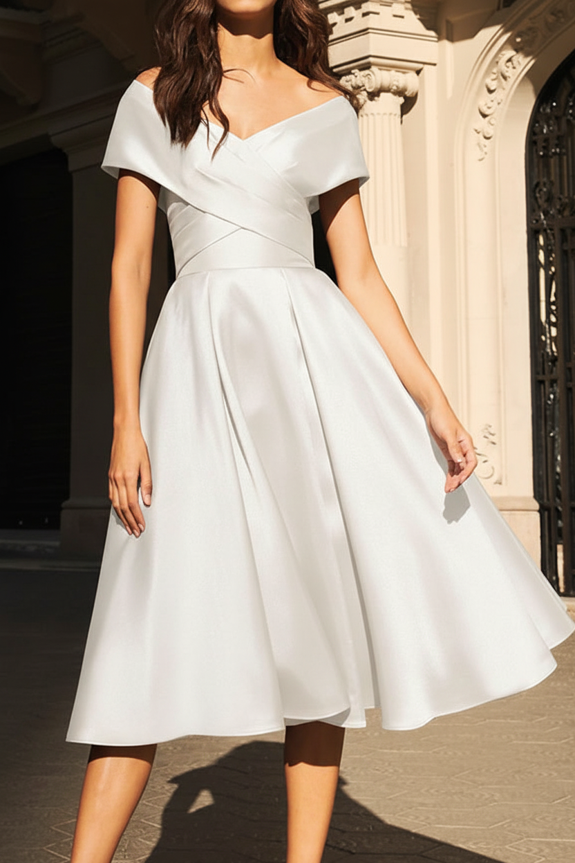 A-Line/Princess Off-the-Shoulder Satin Mother of the Bride Dresses