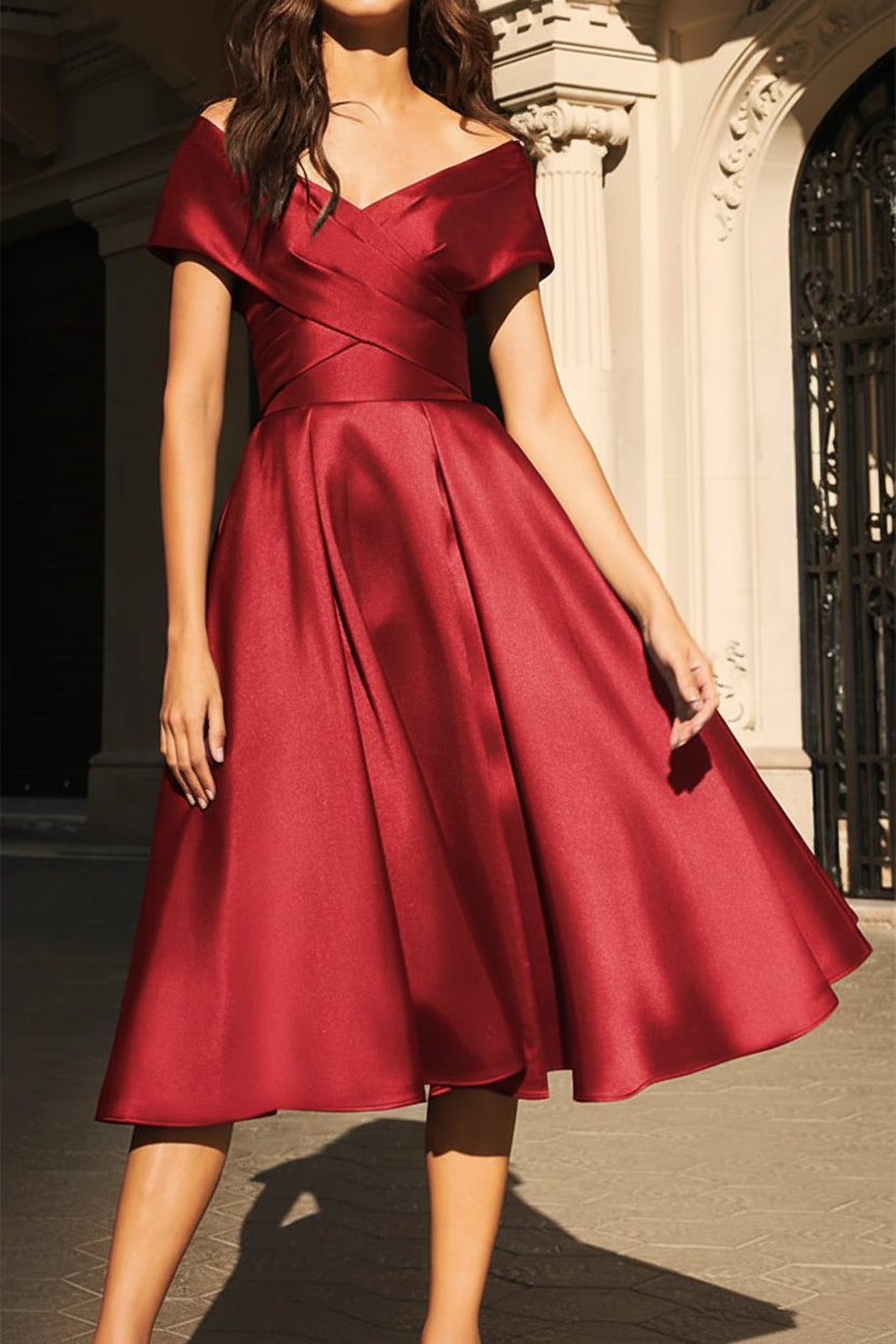 A-Line/Princess Off-the-Shoulder Satin Mother of the Bride Dresses