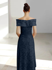 A-Line/Princess Off-the-Shoulder Sleeveless Ankle-Length Rose Lace Applique Mother of the Bride Dresses with Pockets