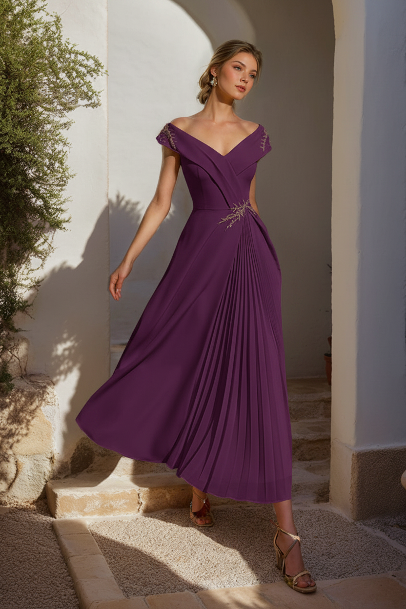 A-Line/Princess Off-the-Shoulder Sleeveless Mother of the Bride & Groom Dresses with Ruffles