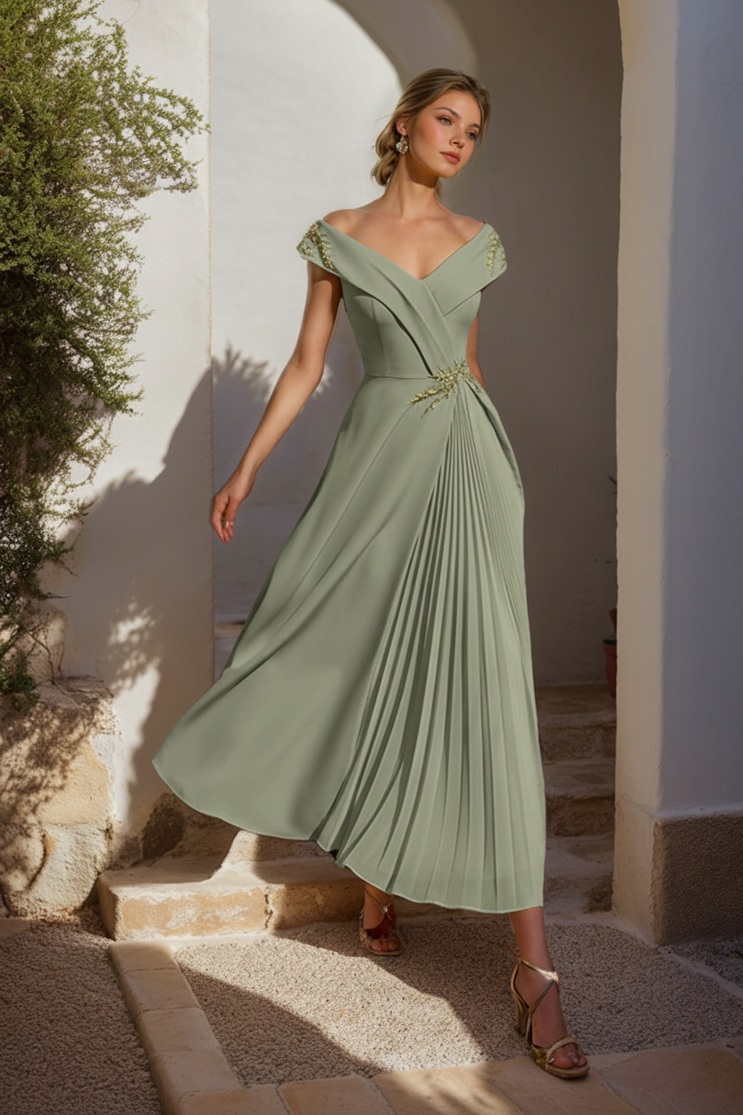 A-Line/Princess Off-the-Shoulder Sleeveless Mother of the Bride & Groom Dresses with Ruffles