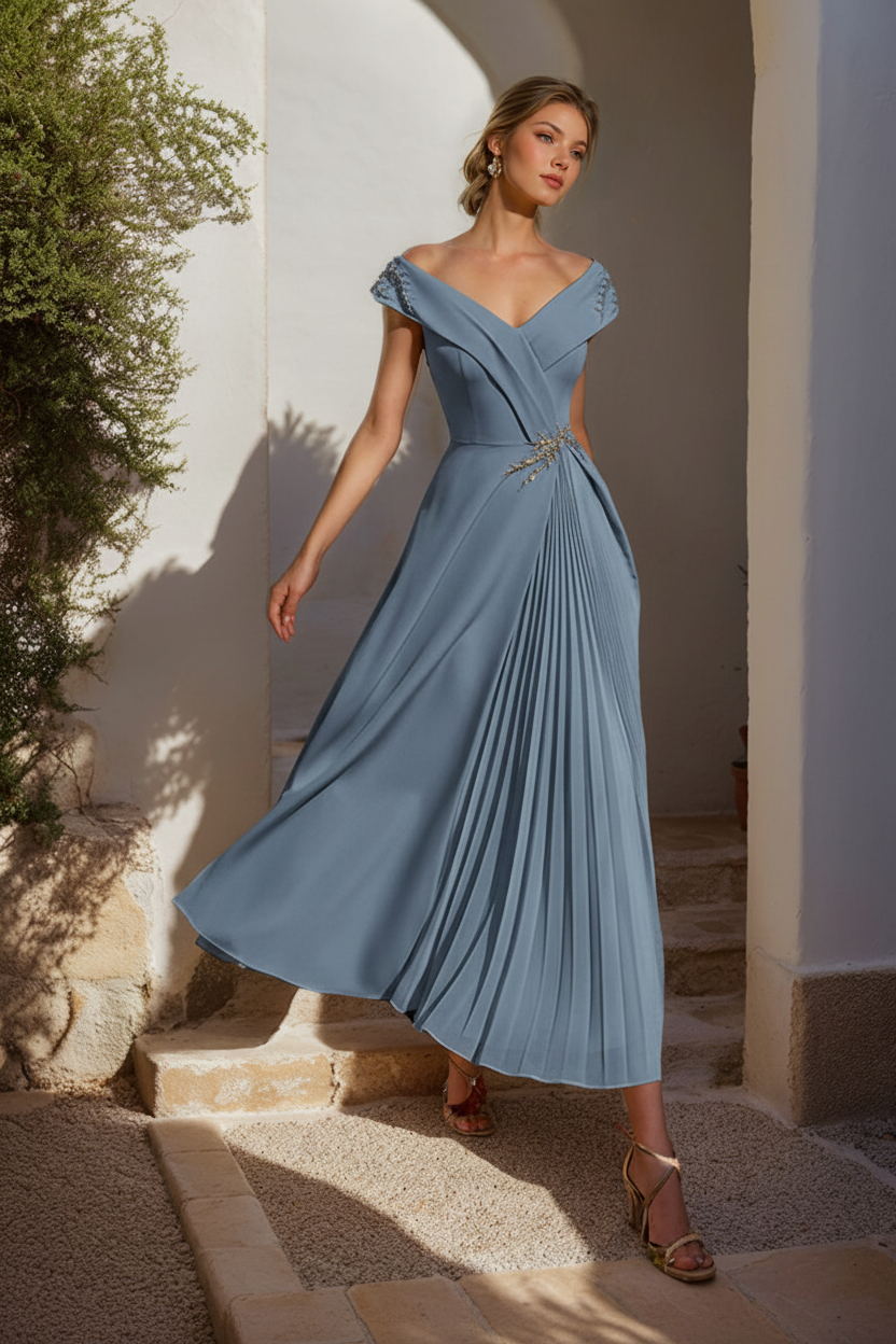 A-Line/Princess Off-the-Shoulder Sleeveless Mother of the Bride & Groom Dresses with Ruffles