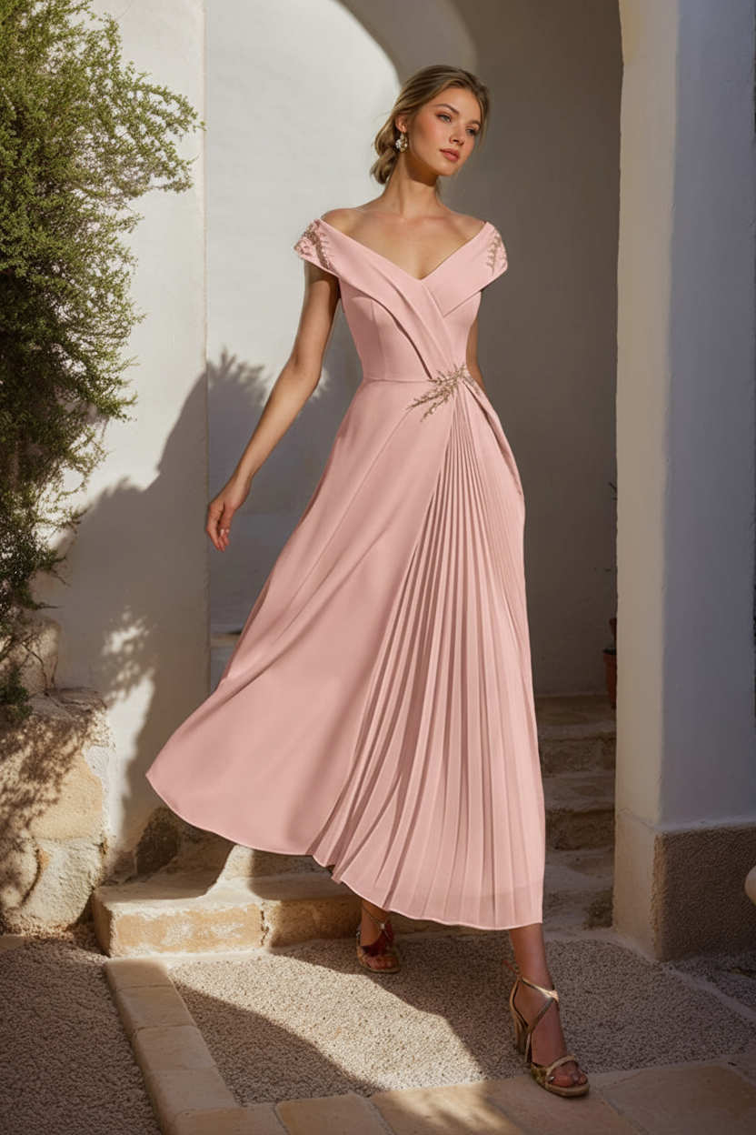 A-Line/Princess Off-the-Shoulder Sleeveless Mother of the Bride & Groom Dresses with Ruffles