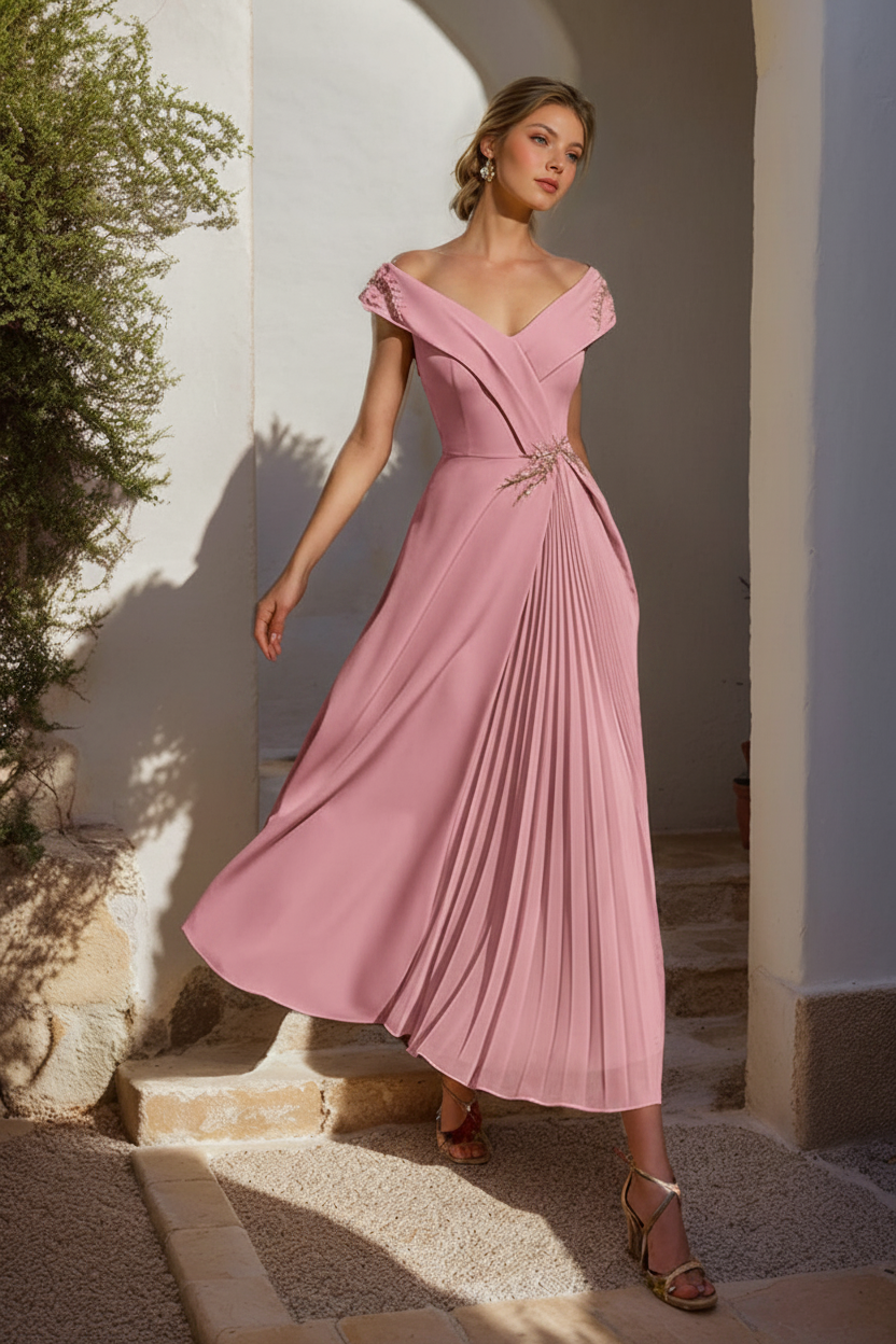 A-Line/Princess Off-the-Shoulder Sleeveless Mother of the Bride & Groom Dresses with Ruffles