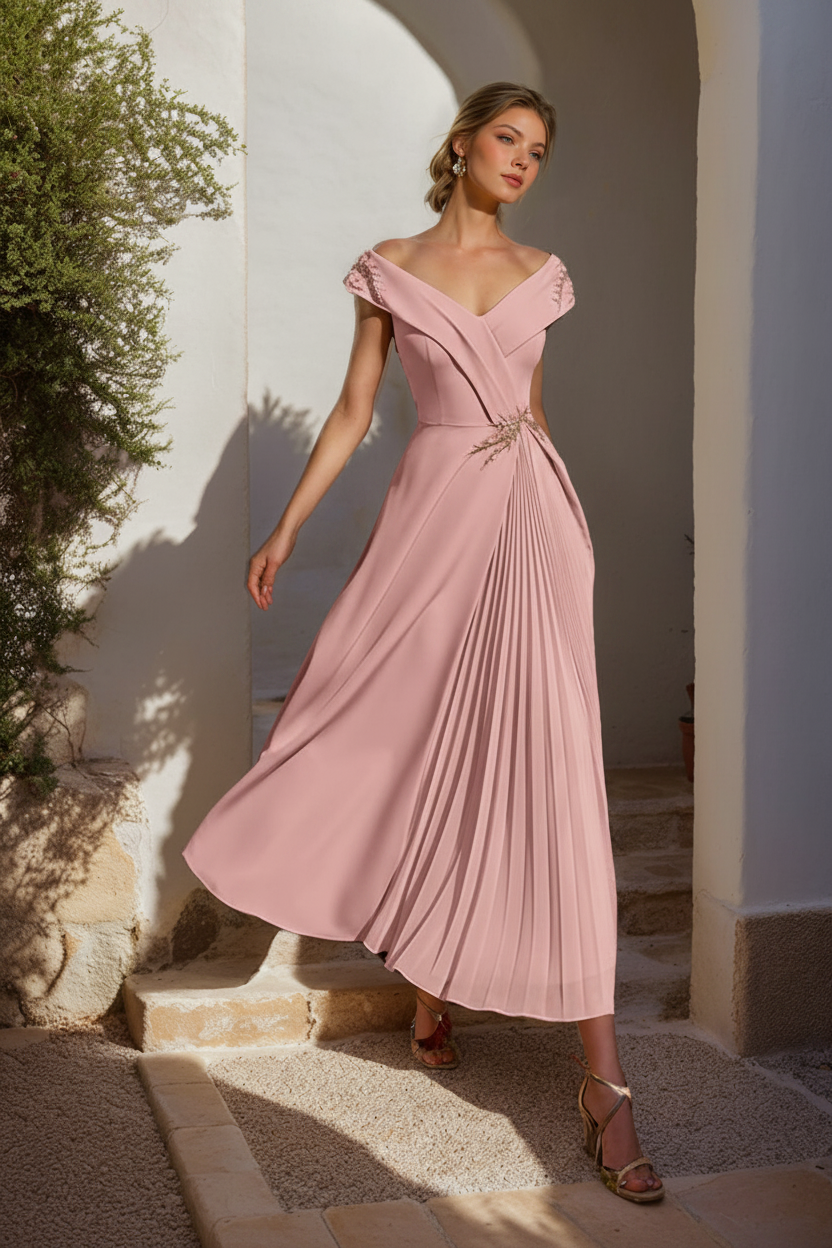 A-Line/Princess Off-the-Shoulder Sleeveless Mother of the Bride & Groom Dresses with Ruffles
