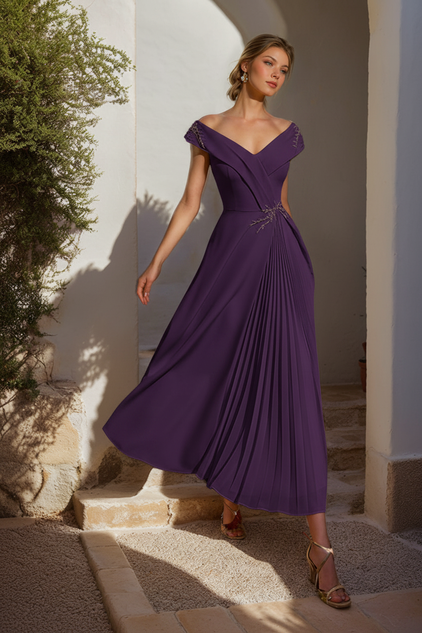 A-Line/Princess Off-the-Shoulder Sleeveless Mother of the Bride & Groom Dresses with Ruffles