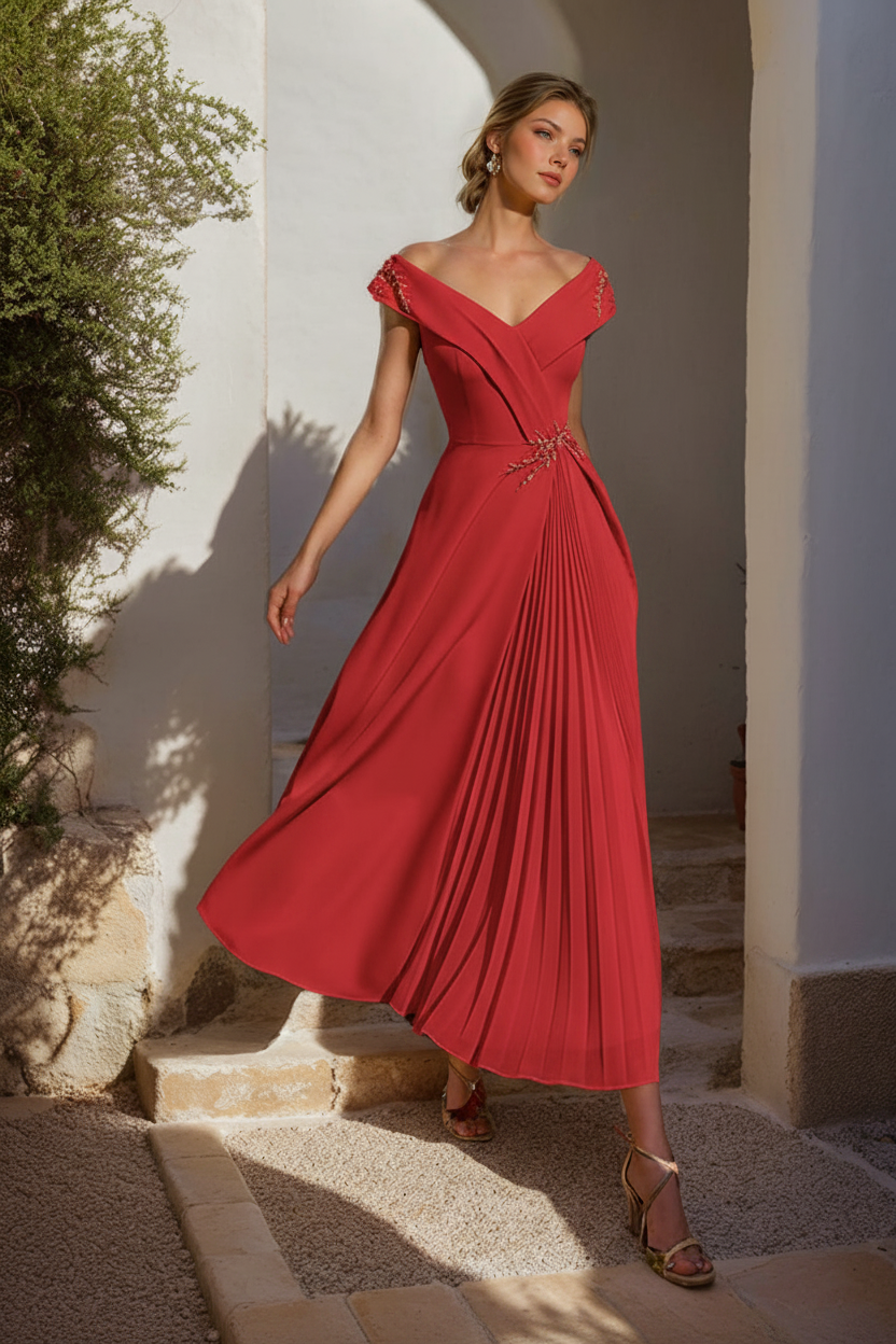 A-Line/Princess Off-the-Shoulder Sleeveless Mother of the Bride & Groom Dresses with Ruffles